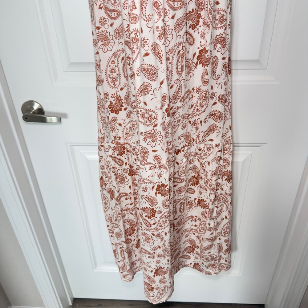 ASOS Design Size 2 Brown Cream Sleeveless Boho Western Cottagecore Maxi Dress - Picture 4 of 9